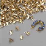 Zdjęcie - Końcówki do taśm z kryształkami real gold color