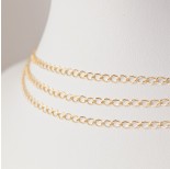 Zdjęcie - Srebrny, pozłacany łańcuszek romb diamentowany, próba Ag925