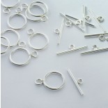 Zdjęcie - Srebrne zapięcie toggle kółeczko z patyczkiem AG925