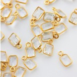 Zdjęcie - Zawieszka topaz fasetowany w okuciu pozłacanym AG925