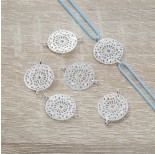 Zdjęcie - Srebrny ażurowy łącznik mandala, próba Ag925