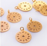 Zdjęcie - Srebrna zawieszka tarcza znaków zodiaku Ag925 pozłacana