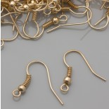 Zdjęcie - Bigle otwarte ze sprężynką i kulką real gold color