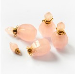 Zdjęcie - Zawieszka perfumetka z kryształu górskiego różowego odkręcana