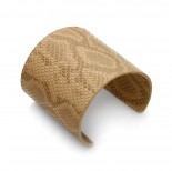 Zdjęcie - Beżowa bransoletka cuff ze skórki 72mm