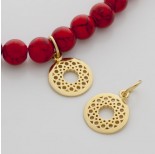 Zdjęcie - Srebrna zawieszka Ag 925 ornament wycięty z kóleczkiem pozłacany