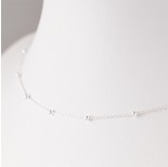 Zdjęcie - Srebrny łańcuszek simple z kuleczkami z przedłużką, próba Ag925