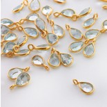 Zdjęcie - Topaz błękitny łezka fasetowana w okuciu zawieszka AG925