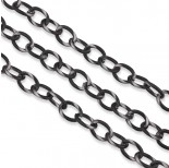 Zdjęcie - Czerniony łańcuch aluminiowy owal satynowany