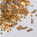 Zdjęcie - Koraliki Miyuki Bugles #2 6 mm Silver Lined Gold