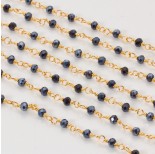 Zdjęcie - Łańcuch z kryształkami oponkami 3x4mm hematite