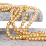 Zdjęcie - Hematyt platerowany kulka fasetowana satynowa light gold