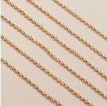 Zdjęcie - Srebrny, pozłacany łańcuch rolo diamentowany ag925