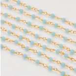 Zdjęcie - Łańcuch z kryształkami oponkami 3x4mm blue opal