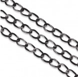 Zdjęcie - Czarny łańcuch aluminiowy owal nacinany