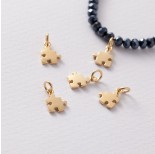 Zdjęcie - Srebrna, pozłacana zawieszka do bransoletek mini puzzel, próba Ag925