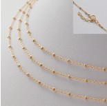 Zdjęcie - Łańcuszek ozdobny z oponkami diamentowanymi pozłacany AG925