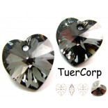 Zdjęcie - 6228 heart pendant, SWAROVSKI, silver night,