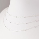 Zdjęcie - Srebrny łańcuszek simple z kuleczkami, próba Ag925