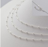 Zdjęcie - Gotowy łańcuszek ozdobny z oponkami diamentowanymi AG925