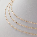 Zdjęcie - Łańcuszek ozdobny z oponkami diamentowanymi pozłacany AG925