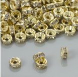 Zdjęcie - Przekładki rondelki z kryształkami crystal real gold color